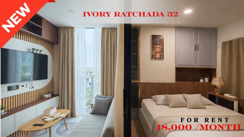🍀🍀 Fully furnished💝 ให้เช่า📌 ไอวี่ รัชดา (Line: @rent2022) MRT รัชดา ห้องสวย พร้อมเข้าอยู่ ราคาดี!!🔖A10846