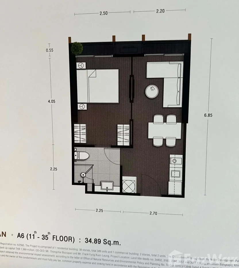 รูป ขาย คอนโด 1 ห้องนอน ในโครงการ โนเบิล สเตท 39 6097757 - รูปที่ 5/5