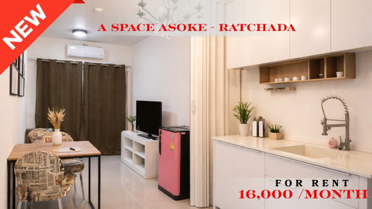 รูปภาพ 🍀🍀 BEST DEAL 🔥 For Rent 📍 A Space Asoke-Ratchada 🚆 Near Phra Ram 9 MRT Station  (Line: @rent2022) ✨Ready to move in 🔖 PC: A10864