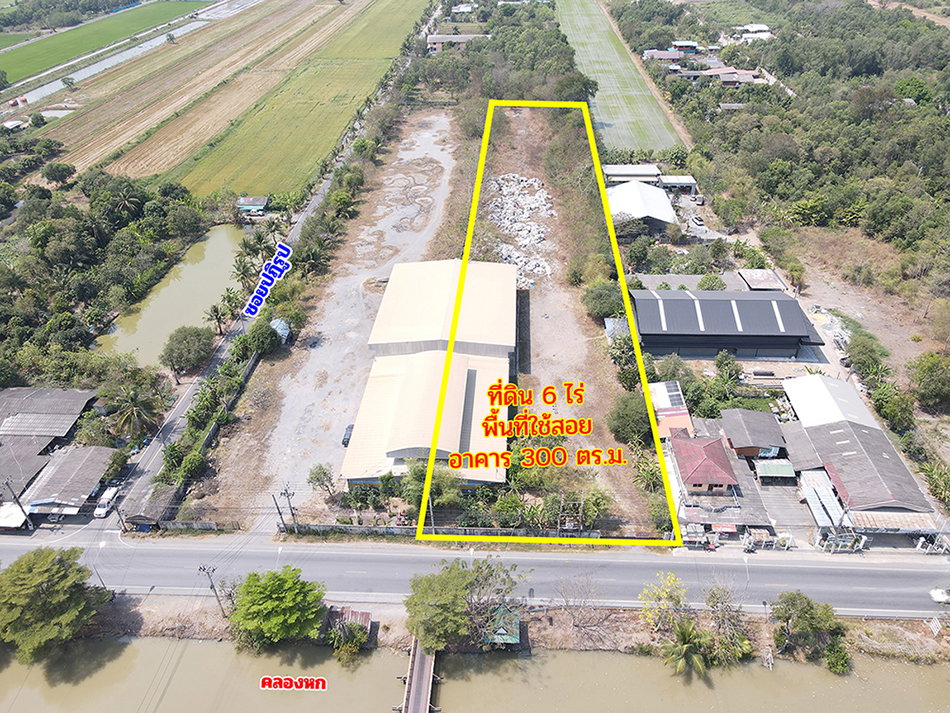 รูป ให้เช่าที่ดินพร้อมโกดัง บนที่ดิน 6 ไร่ คลองหก ปทุมธานี 9600 ตรม - รูปที่ 1/5