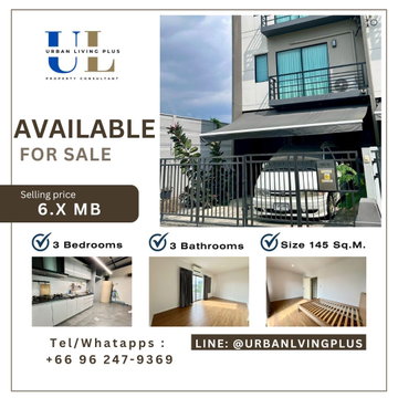 ( UL2504023  ) Tel/Line 096-2479369✨FOR SELL, Baan Klang Meung Ratchaphruek - Sathorn 3 bed 3 bath 145 Sq.M. New house, Corner Unit✨✨
