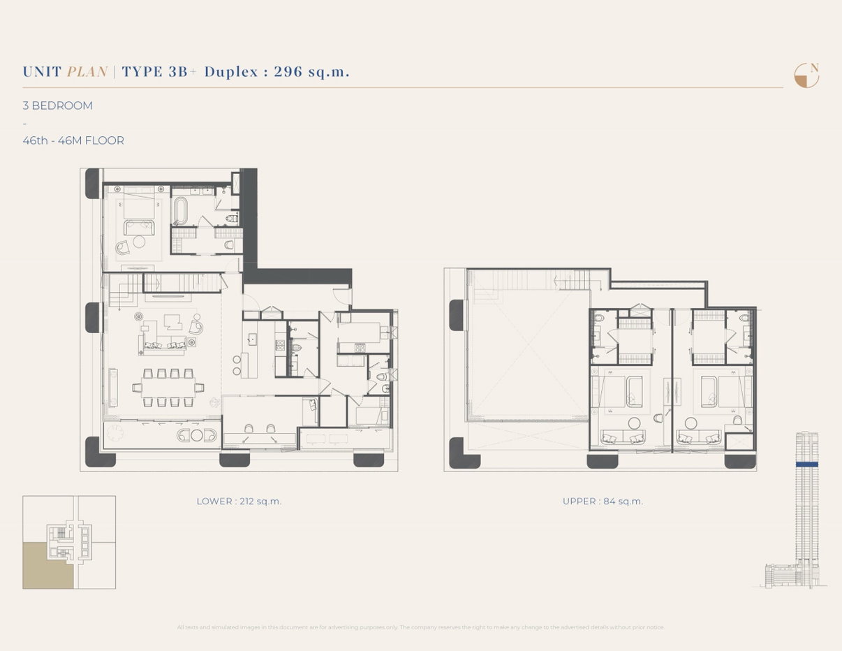 รูป KingsQuare Residence 3 bedrooms, for sale - รูปที่ 19/47