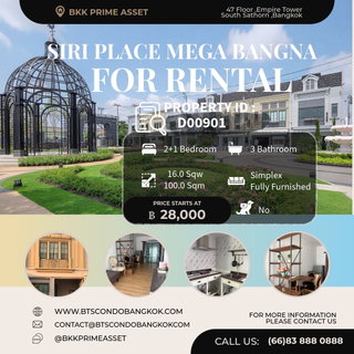 รูปภาพ 🎈🪿□■ Siri Place Mega Bangna   2+1 BR 3 BH Fully Furnished  with the best price for  Rental ■□