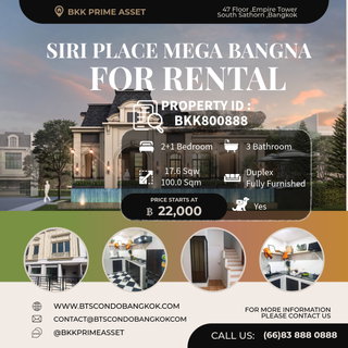 รูปภาพ 🎈🪿□■ Siri Place Mega Bangna   3 BR 3 BH Unfurnished / Fully Furnished  with the best price for  Rental ■□