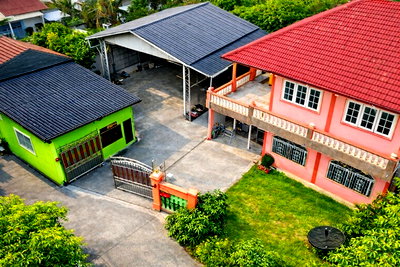 เช่าโรงงาน วิทยาลัยการจัดการเพชรเกษม : บ้านเดี่ยว 2ชั้น 6นอน 6น้ำ พร้อมโกดังโรงงานและลานจอดรถ ถนนพุทธสาคร 255 ตร.ว. 500 ตร.ม. ตลาดอ้อมน้อย 1.4กม.