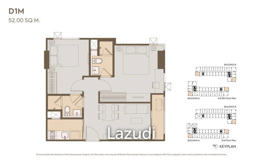 2 Bedrooms 52 SQ.M Life Sathorn-Narathiwas 22