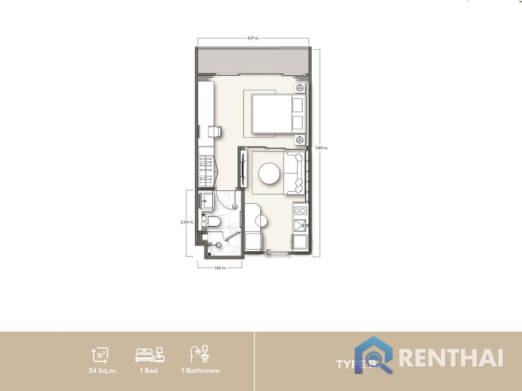 รูป สำหรับ ขาย คอนโด 1 ห้องนอน ที่ Vibe Residence - รูปที่ 5/25