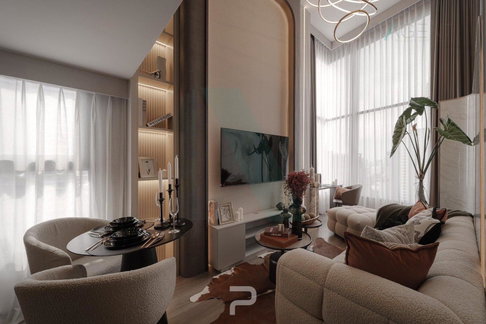 ให้เช่าคอนโด โซโห แบงค็อก รัชดา อาคาร 1 ชั้น 15 Duplex 2 ห้องนอน ขนาด 48 ตรม ใกล้ MRT ห้วยขวาง