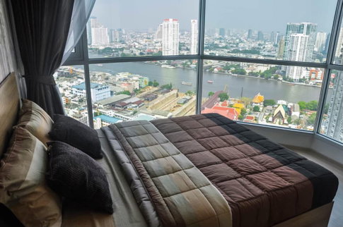 SL158/ให้เช่าคอนโด RHYTHM SATHORN ห้องตำแหน่งพิเศษที่หาได้ยากมาก หนึ่งชั้นมีเพียง 1 ห้องเท่านั้นที่ได้วิวโค้งแม่น้ำ