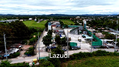 Land for sale Chonburi : Prime 6 Rai Land Ready to Operate Concrete Batching Plant for Sale