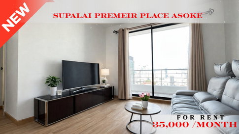 🍀🍀 Fully Furnished 💝 📌 For Rent: Supalai Premier Place Asoke 🚇 Near MRT Phetchaburi ✨ (Line:@rent2022 )Ready to move in ✨ Property Code: A10953