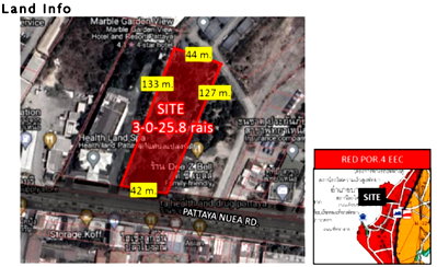 Land for sale Chonburi : 💎 Rare Item in North Pattaya! For sale: Over 3 rai of land, zoned red (P.4 - EEC), prime location on the main road
