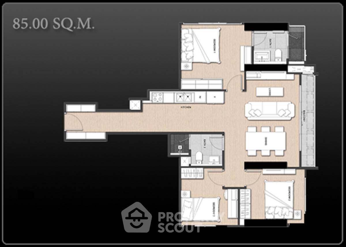 รูป คอนโด 3 ห้องนอน 85 ตร.ม. เดอะ ซิกเนเจอร์ บาย อูร์บาโน สะพานควาย ใกล้ BTS สะพานควาย 100 ม. (ID 2771432) - รูปที่ 12/12