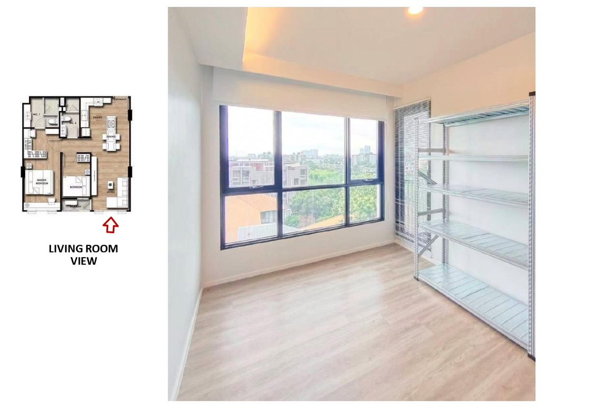 VERY Lasalle Sukhumvit 105 (Low Rise) Specious Unfurnished Like-New 2beds 2baths Fixed Parking Like-New
