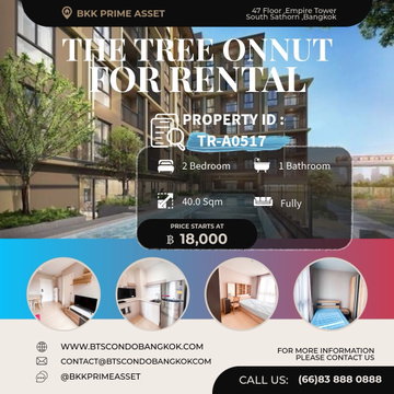 □■ The Tree Onnut Station 2BR 1BH 40 Sqm.nice decoration for RENTAL ■□