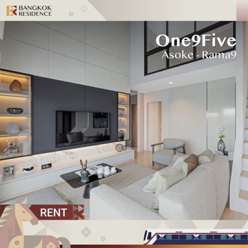 Condo for Rent 💛 One9Five Asoke-Rama9, near MRT Rama 9, 100K 3BR 110 sqm ✨ Stunning Duplex Unit, Brand New Furniture