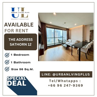 รูปภาพ ( UL2604072 ) Tel/Line 096-247-9369✨ FOR RENT The Address Sathorn / 1 bedroom, 1 bathroom, 56 Sq.M. furnished, Special Deal!!