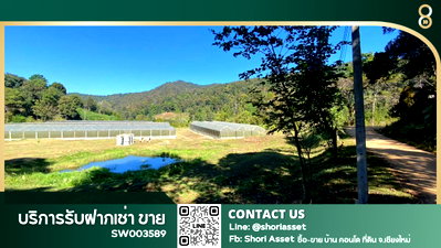 Land for sale Chiang Mai : Entire plot for sale: Beautiful garden land by a stream, surrounded by mountains, and includes a greenhouse. -SW003589
