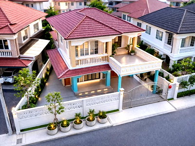 บ้านเดี่ยวให้เช่า : เซ็นทรัล เวสต์เกต 2.5กม. บ้านเดี่ยว 2ชั้น 4นอน 3น้ำ 54 ตร.ว. 220 ตร.ม. ใกล้ MRTแยกบางพลู 2.9กม.