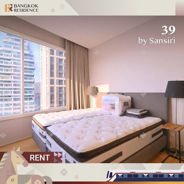 Condo for Rent 💫 39 by Sansiri near BTS Phrom Phong, 59K, 2BR, 80 sqm, 🌃 High Floor Beautiful Room with unblocked view