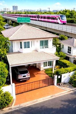 บ้านเดี่ยวให้เช่า : ถูกที่สุดในโลก ใกล้ เซ็นทรัล แจ้งวัฒนะ 900 ม. ให้เช่าบ้านเดี่ยว 2 ชั้น 3 นอน 3 น้ำ และบิ๊กซี แจ้งวัฒนะ MRT เลี่ยงเมืองปากเกร็ด