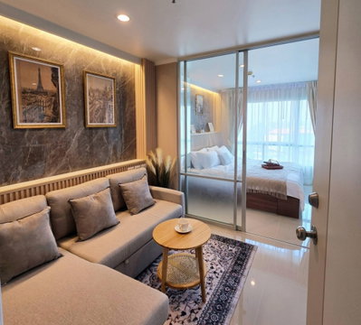 KT0378🌴1ห้องนอน 26ตรม ชั้น7 ตึกA พร้อมเฟอร์นิเจอร์⛵Lumpini Ville Wongamat🏖️ลุมพินี วิลล์ นาเกลือ วงศ์อมาตย์