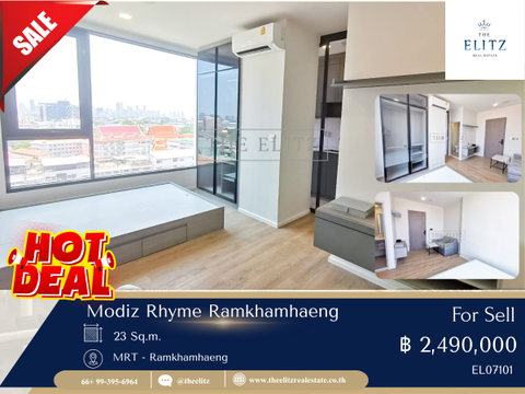 ✨ ลดแรงสุดในโครงการ! Modiz Rhyme Ramkhamhaeng ห้องมุม วิวดี พร้อมโอนทันที 💯