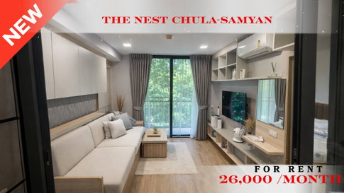 🍀🍀 Prime condo location🚆 ให้เช่า📌 เดอะ เนสท์ จุฬา สามย่าน (Line: @rent2022) MRT สามย่าน พร้อมเข้าอยู่ 🔖A11148