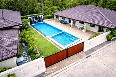 บ้านเดี่ยวให้เช่า : ใกล้ตลาดห้วยใหญ่ 900ม. 6นอน 215 ตร.ว. 600 ตร.ม. พรีเมียม เช่า Pool Villa บ้านเดี่ยวหรู สไตล์โมเดิร์น 7 น้ำ