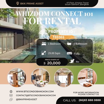 □■ Whizdom Connect Sukhumvit 101  1BR  1BH High Floor 29.00 sq.m nice decoration for   SALE■□