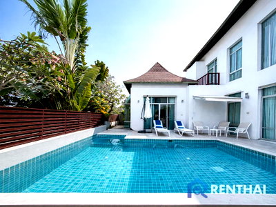 Houses for sale Chonburi : Luxurious 3-Bed in Nagawari Village, Pattaya: Pool, Garden, 13.1 Mil Thb