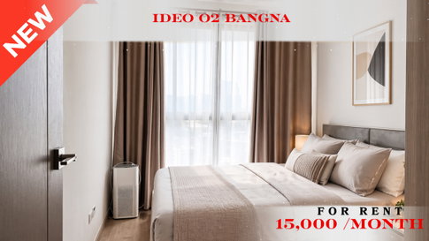🍀🚆 Cozy Room For Rent 📌 Ideo O2 Bangna Condominium (Line: @rent2022) | Near BTS Bangna ✨ Ready to move in! ✨ 📌 Ref Code: A11215