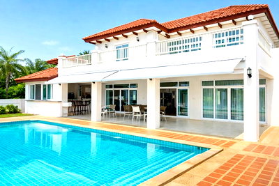 บ้านเดี่ยวให้เช่า : เซ็นทรัล มหาชัย 4.2 กม Pool Villa เช่าใหญ่หรู 5-7นอน Best Ocean Golf1.2กม. .ตลาดมหาชัย2.64 กม. 7 น้ำ 304 ตร.ว. 1216 ตร.ม. 2 ชั้น