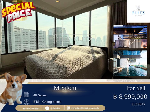  ✨ความคุ้มค่าที่หาได้ยากในย่านสีลม M Silom ห้องแต่งครบ สเปกพรีเมียม ส่วนกลางลอยฟ้าสุดอลังการ วิวโค้งน้ำเจ้าพระยาและตึกมหานคร 💕