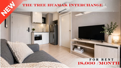 💝🚆 Fully Furnished Unit For Rent 📌 The Tree Hua Mak Interchange  (Line: @rent2022) | Near MRT Lam Sali   ✨ Ready to move in! ✨ 📌 Ref Code: A11245