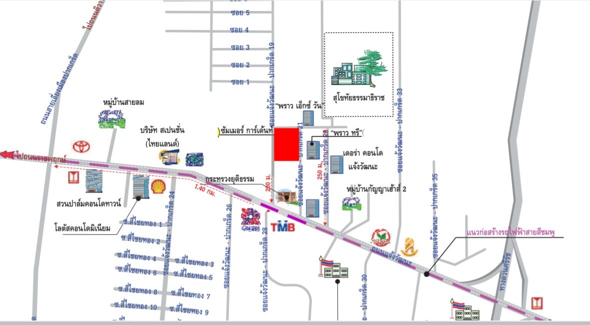 รูป ห้องชุด/คอนโดมิเนียม 42.6 ตร.ม. ห้องชุด ซัมเมอร์การ์เด้นท์ [ชั้น 7 อาคาร B] ปากเกร็ด นนทบุรี 2.9M - รูปที่ 7/8