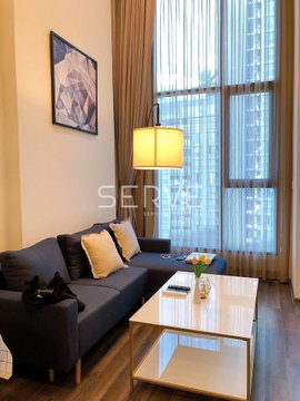 Duplex 1 Bed Large Room City view Fully furnished Good Location Close to MRT Phra Ram 9 400 m. @ KnightsBridge Space – Rama 9
