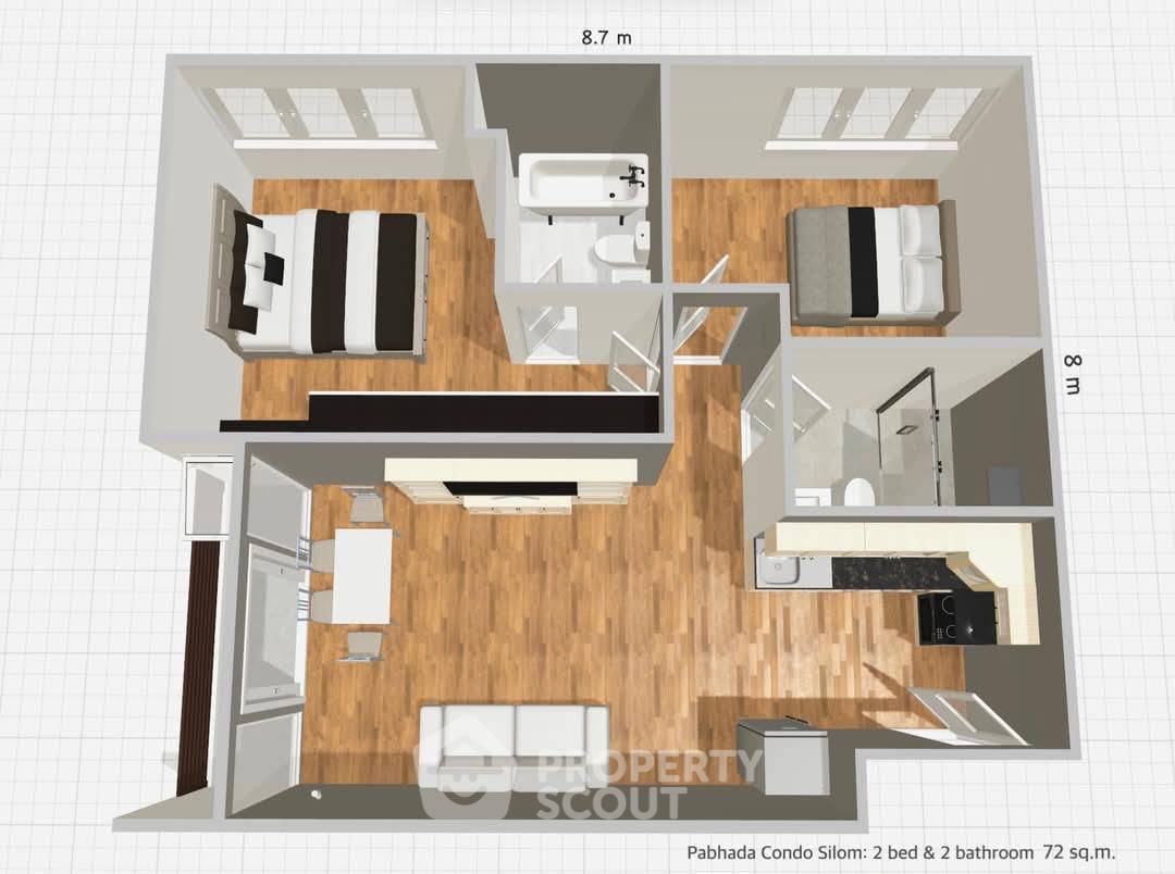 รูป คอนโด 2 ห้องนอน โครงการ ปภาเด ซิลลม ใกล้ BTS เซนต์หลุยส์ 300 ม. (ID 1336857) - รูปที่ 9/10
