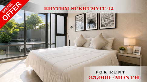 🍀🍀 Cozy room🍀 ให้เช่า📌 ริทึ่ม สุขุมวิท 42(Line: @rent2022)BTS เอกมัยพร้อมเข้าอยู่ 🔖A01191