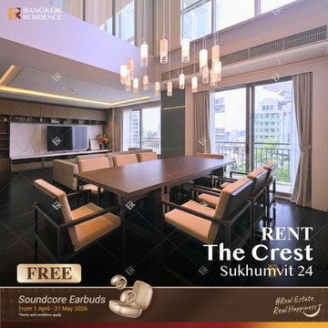 Rent Condo 🌃 The Crest Sukhumvit 24, Duplex 3-br 248.37 sq.m. 180k, 💖 Elegant Duplex near BTS Phrom Phong 