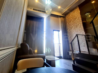 Condos for rent : ▚ LJ123ツ FOR RENT: Park Origin Ratchathewi ✨ 1BR Duplex 48sqm. High Floor, Stylish Decor, Premium Facilities! 🏙️High Ceiling
