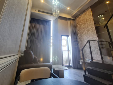 ▚ LJ123ツ ให้เช่า: Park Origin Ratchathewi ✨ 1 Bed Duplex 48 ตร.ม. ชั้นสูง ห้องสวย ส่วนกลางอลังการ พร้อมเข้าอยู่! 🏙️เพดานสูง