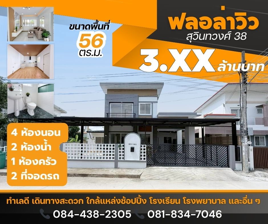 รูป หมู่บ้านฟลอล่าวิว สุวินทวงศ์ 38 - รูปที่ 1/18