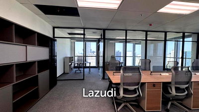 Office for rent Srinakharinwirot University Prasanmit Campus : 111 sqm modern high floor office in Huai Khwang Bangkok