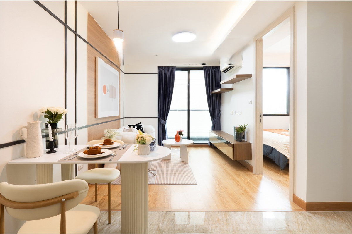 รูป R203 ขายด่วน  JRY Condo Rama 9  เฟอร์ครบ พร้อมลากกระเป๋าเข้าอยู่ได้เลย ราคาเพียง 2.79 ล้านบาท - รูปที่ 6/15