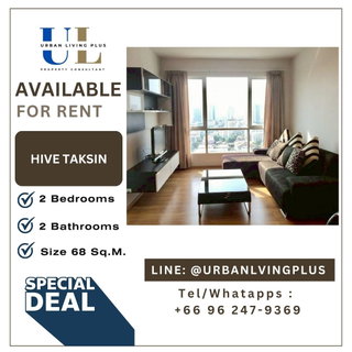 รูปภาพ ( UL2605183 ) Tel/Line 096-247-9369✨ FOR RENT !! HIVE TAKSIN 2 bedrooms, Size 68 Sq.M. Nice room, High Floor ✨✨