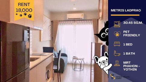 ⏰ รีบจองก่อนหลุด! ห้องสวยมาก ✨ คอนโดเลี้ยงสัตว์ได้ 🐶🐱 1นอน 1น้ำ ใกล้ MRT 🚆 เพียง 18,000/ด. พร้อมอยู่!