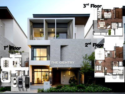 Houses for sale Suwannaphum International Airport : THE GENTRY CULTIVAR RAMA 9, single house, Krungthep Kreetha, near international schools