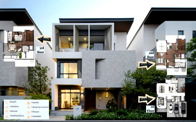 Houses for sale Suwannaphum International Airport : The Gentry Cultivar Rama 9, single house near the city, project price