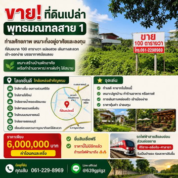 ขายที่ดินเปล่า  พุทธมณฑลสาย1 ใกล้สายใต้ใหม่